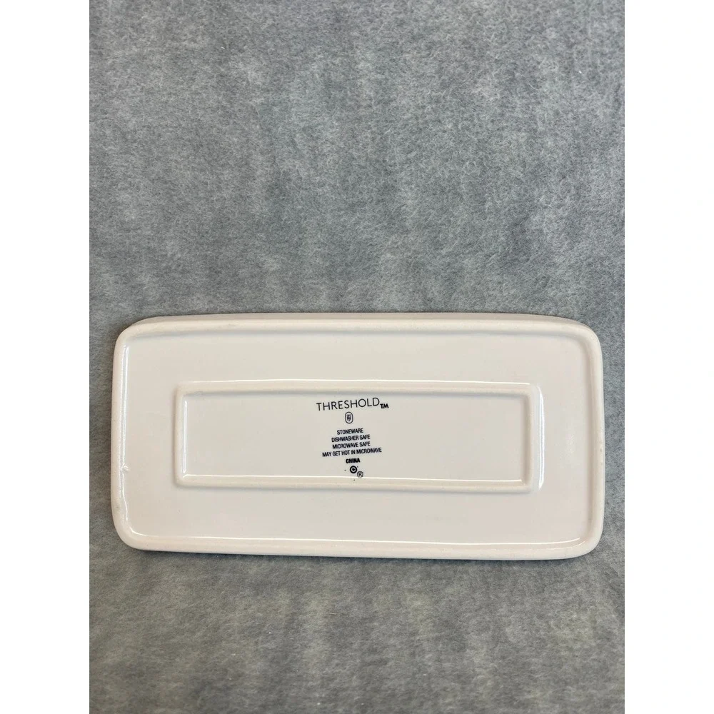 Threshold White Stoneware Butter Dish w/ Lid‎ Kitchenware Dishwasher Safe Square
